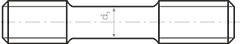Чертеж шпильки М110х550, тип Б2, сталь 12Х18Н10Т, ГОСТ 9066-75
