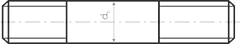 Чертеж шпильки М48х260, тип А2, ГОСТ 9066-75, сталь 35 оцинкованная