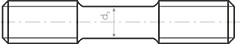 Чертеж шпильки М90х590, тип Б1, сталь 20, ГОСТ 9066-75
